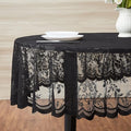 Warm Home Designs 90 Inch Round Tablecloth with English Rose Design. Use as Circle Tablecloth, Rustic Tablecloth or as Elegant Lace Table Cloth. Black Table Clothes for 6-8 Guests. LTC Black 90"