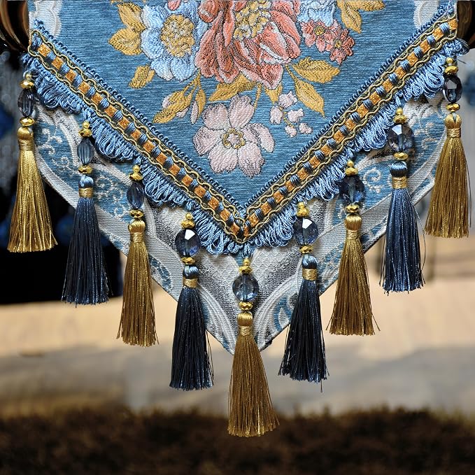 Extra Luxury Velvet Blue Table Runner 120 Inches Long - Image 3