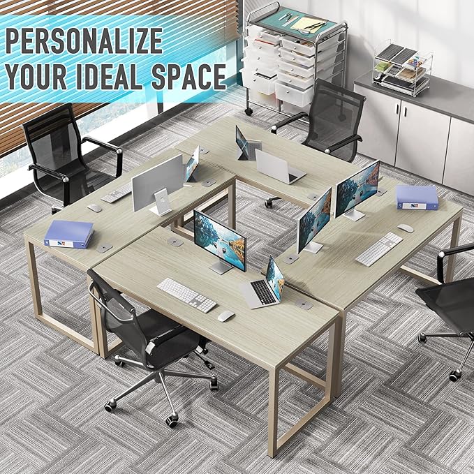 SHW 55-Inch Commercial-Grade Office Computer Desk, Maple