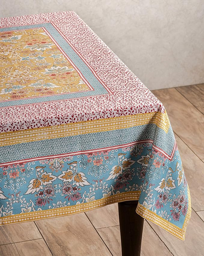 Maison d' Hermine Table Cloth Rectangle Table 100% Cotton 70 x 90 Inches Tablecloth Reusable Decorative for Dining Room Farmhouse Home Valentines Day Decorations Spring Summer - Marquise