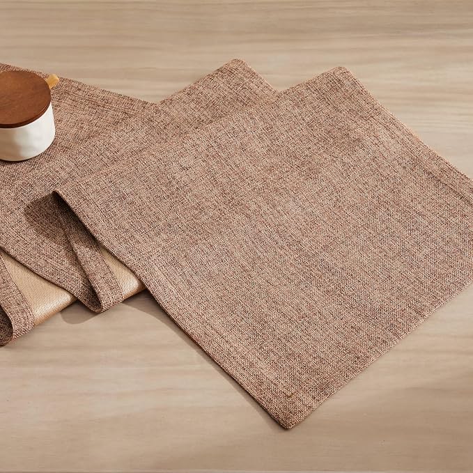 Burlap Style Farmhouse Table Runner, 14x48 Inches Brown | Thick Durable Fabric - Image 7