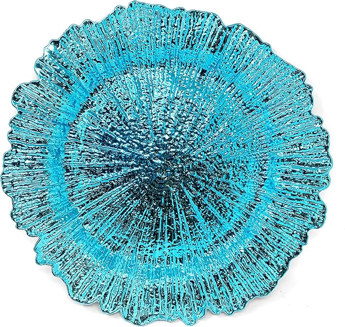 allgala 13-Inch 48-Pack Heavy Quality Round Charger Plates-Reef Turquoise-HD80836