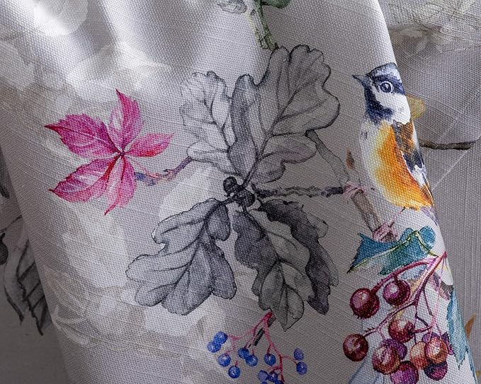 Maison d' Hermine Table Cloth Rectangle Table 100% Cotton 70 x 120 Inches Fall Tablecloth Reusable Everyday Use for Thanksgiving Christmas Decorations Dining Farmhouse Party (Equinoxe - Grey)