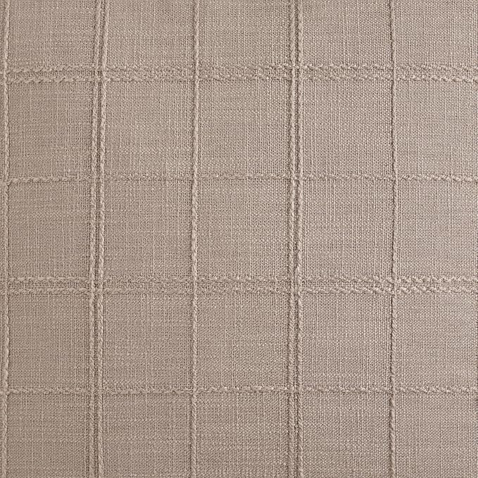 Linen Checked Farmhouse Table Runner, 13x60 Inches Taupe | Raised Grid Design - Image 6