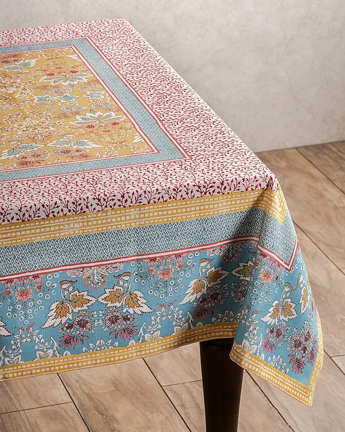 Maison d' Hermine Table Cloth Rectangle Table 100% Cotton 70 x 140 Inches Tablecloth Reusable Decorative for Dining Room Farmhouse Home Valentines Day Decorations Spring Summer - Marquise