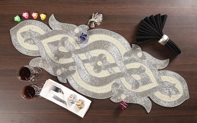 Lightnpro Beaded Table Runner Elegant Infinity Design by Lightnpro