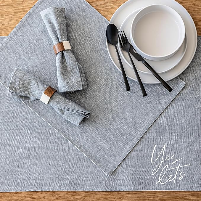 Over&Back 18x90 Woven Chambray Cotton Table Runner - Image 6