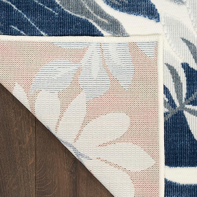 Nourison Home Suncoast Blue 9' x 12' Area Rug - Easy Clean, Non Shedding, Bed Room, Living Room, Dining Room, Kitchen (9' x 12')