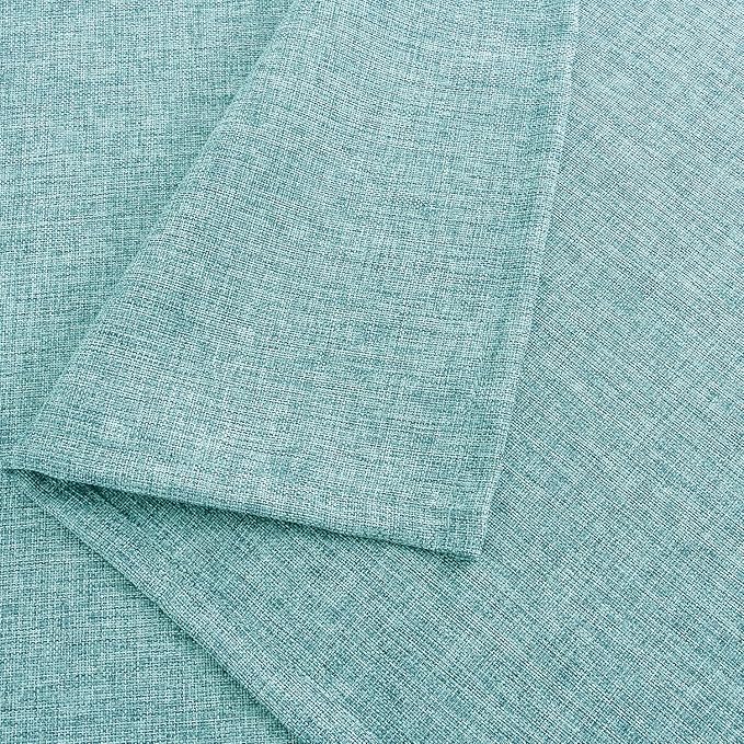 Hiasan Faux Linen Rectangle Tablecloth - Wrinkle and Stain Resistant Washable Table Cloth for Kitchen Dining Room Holiday Table Cover for Party Dinner, Aqua, 60 x 102 Inch