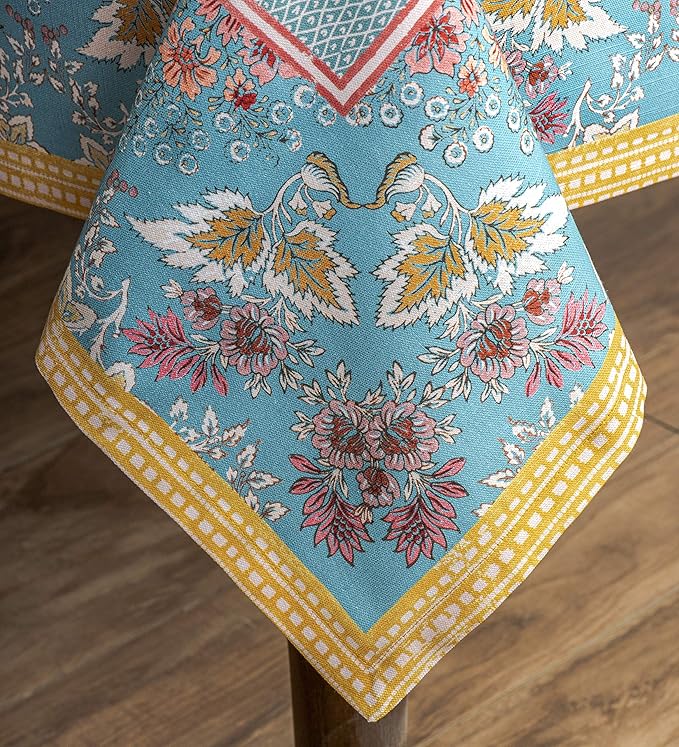 Maison d' Hermine Table Cloth Rectangle Table 100% Cotton 70 x 108 Inches Tablecloth Reusable Decorative for Dining Room Farmhouse Home Valentines Day Decorations Spring Summer - Marquise