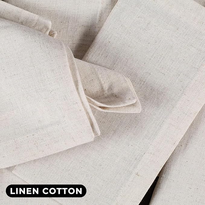 Bedding Craft Linen Flax Cotton Cloth Napkins 18x18 Set of 72 – Natural with 1" Fold & Mitered Corners – Machine Washable Reusable Fabric Napkins for Weddings, Events, Parties & Dining (6 Dozen)