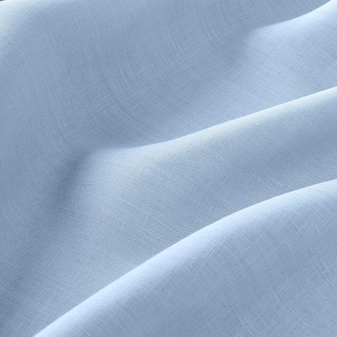 D'Moksha Homes Linen Tablecloth 60 x 120 Inch - 100% Pure Linen Powder Blue Table Cloth for Rectangle Tables - Machine Washable Cloth Tablecloth for Spring, Easter