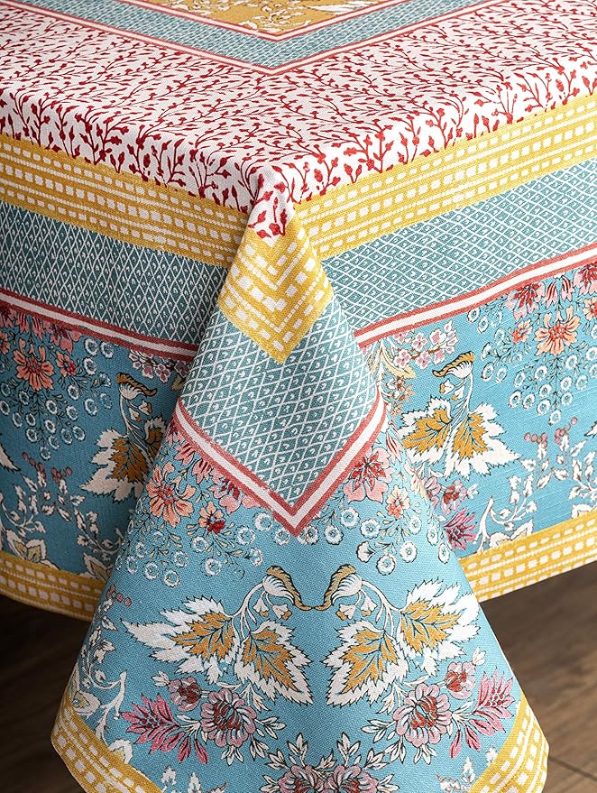 Maison d' Hermine Table Cloth Rectangle Table 100% Cotton 70 x 108 Inches Tablecloth Reusable Decorative for Dining Room Farmhouse Home Valentines Day Decorations Spring Summer - Marquise