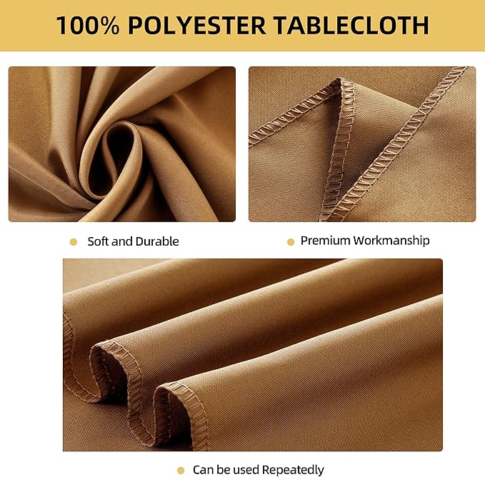 6-Pack 60x102 inch Coffee Table Cloths, Solid Stain and Wrinkle Resistant Oblong Tablecloth, Premium Plain Weave Polyester Fabric Rectangle Table Linen Covers for Hotel, Wedding