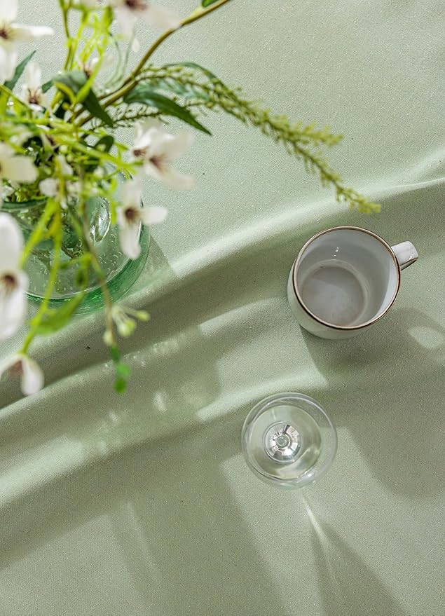 Sage Green Linen Table Cloths for 8 Foot Rectangle Tables Farmhouse Neutral Tablecloth Rectangular Kitchen Decoration Dining Table Cover Washable 60x120