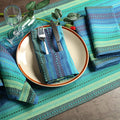 Lightnpro Salsa Stripes Cloth Napkins Set of 12 – Wedding, Christmas & Holiday Table Napkins, Machine Washable Cloth Napkins for Special Occasions & Everyday Use - 18x18 Inch Teal Multi