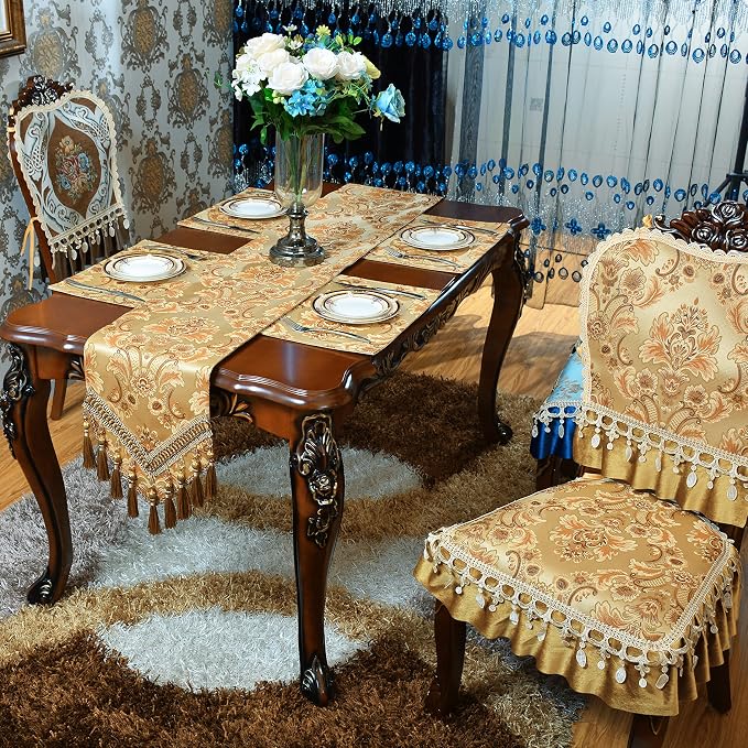Luxury Velvet Gold Table Runner 88 Inches Long - Image 9
