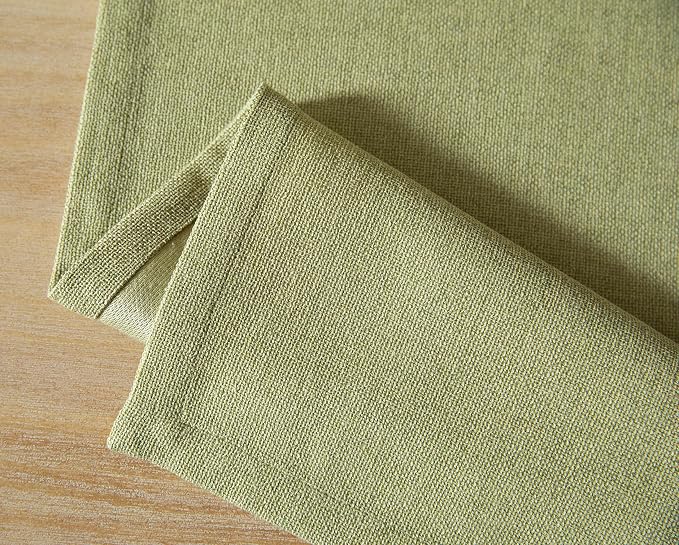 Burlap Style Farmhouse Table Runner, 14x60 Inches Light Sage Green | Thick - Image 7