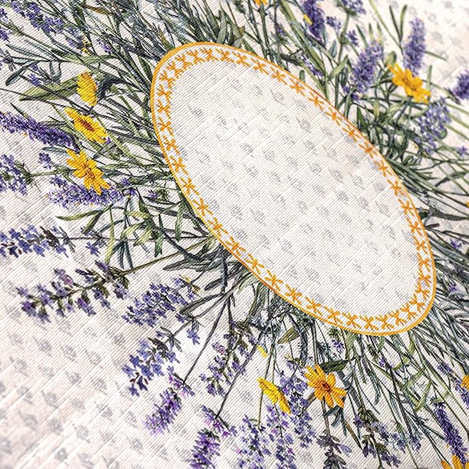 Maison d' Hermine Table Cloth Rectangle Table 100% Cotton 60 x 90 Inches Tablecloth Reusable Decorative for Dining Room Farmhouse Home Valentines Day Decorations Spring Summer - Fanny Lavender