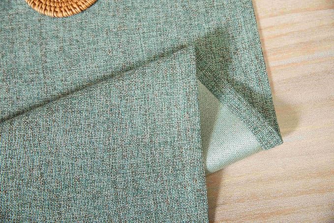 Burlap Style Farmhouse Table Runner, 14x48 Inches Mineral Green | Thick Durable - Image 7