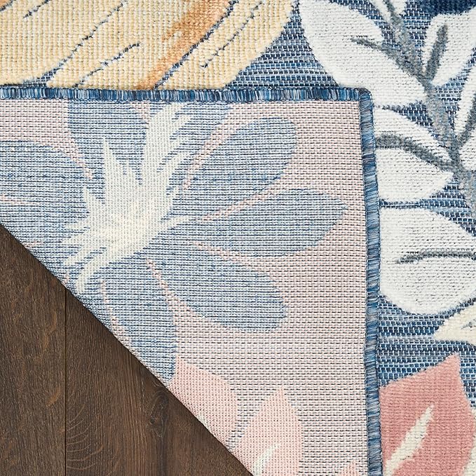 Nourison Home Suncoast Denim Multi 7'10" x 9'10" Area Rug - Easy Clean, Non Shedding, Bed Room, Living Room, Dining Room, Kitchen (8' x 10')