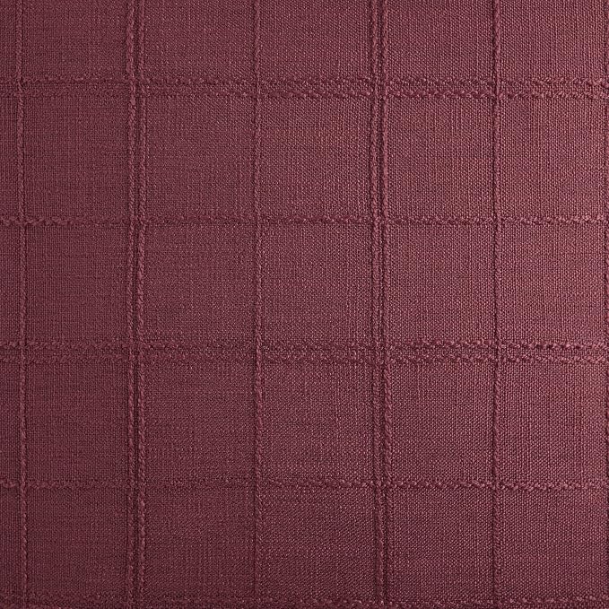 Linen Checked Farmhouse Table Runner, 13x48 Inches Burgundy | Raised Grid Design - Image 6