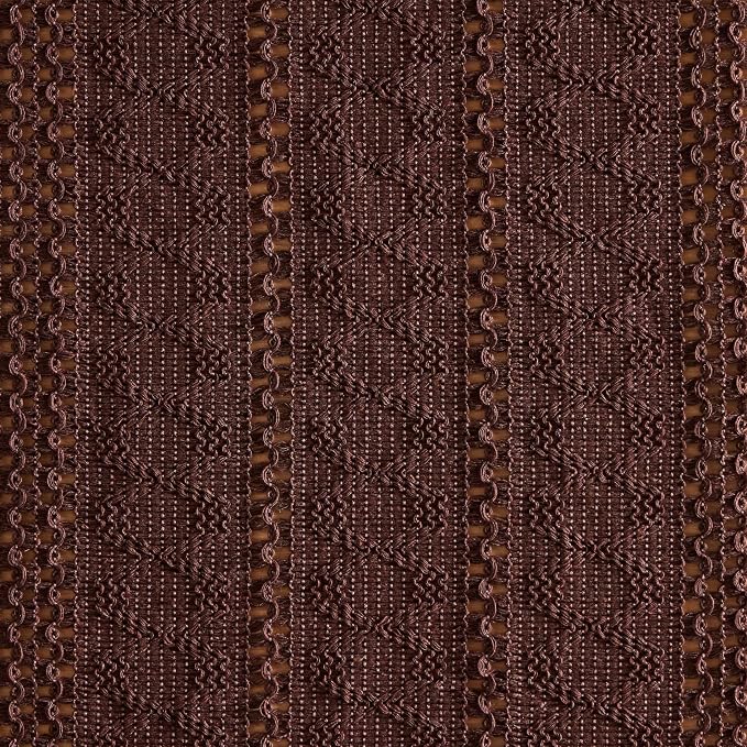 Macrame Style Boho Table Runner, 12x90 Inch Chocolate | Woven Boho Table Runner - Image 6
