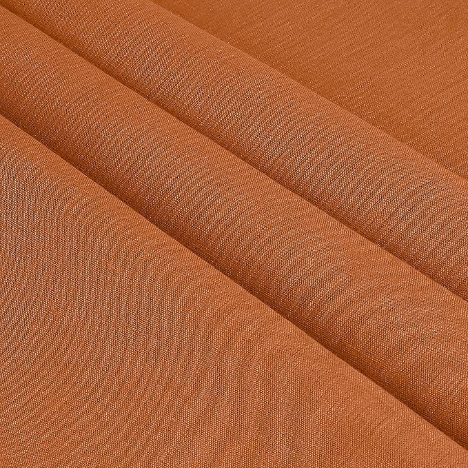 D'Moksha Homes Rust Linen Tablecloth 60 x 156 Inch - 100% Pure Linen Rust Tablecloth for Rectangle Tables - Classic Hemstitch, Machine Washable Table Cloth for Spring, Easter