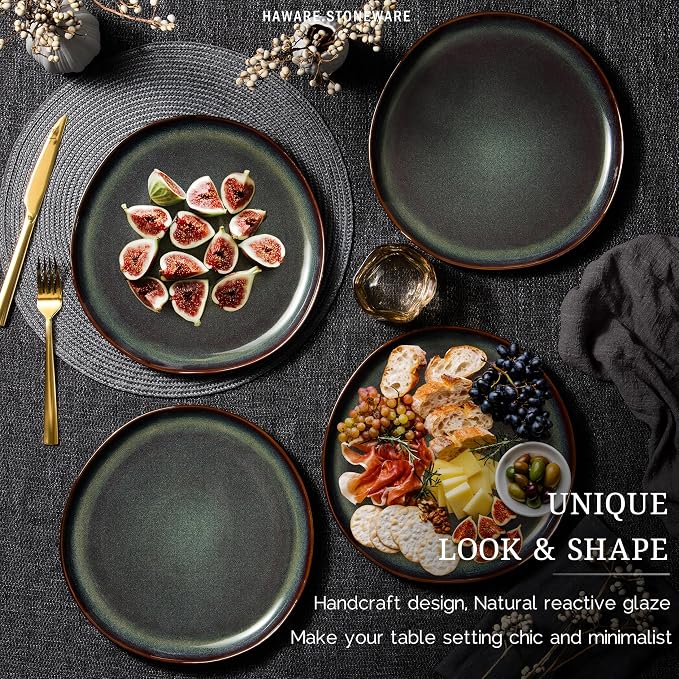 HaWare Stoneware Dinner Plates Set of 6, Reactive Glaze Dinnerware - Image 3