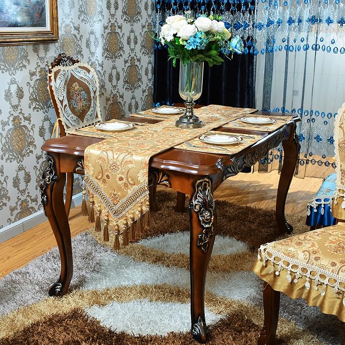 Luxury Velvet Gold Table Runner 90 Inches Long - Image 7