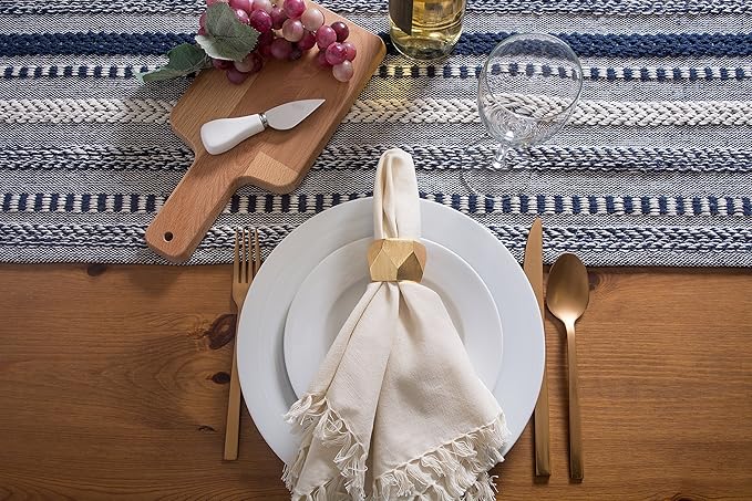 DII Farmhouse Braided Stripe Table Runner Collection - Image 5