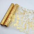 Snowkingdom 2 Pieces Gold Table Runner, Sequin Glitter Foil Metallic Thin Mesh by Snowkingdom