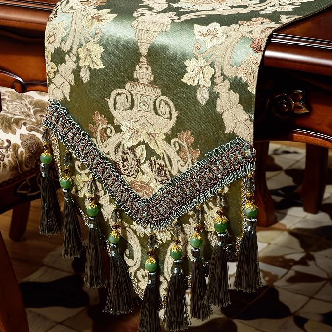 Extra Luxury Velvet Blue Table Runner 120 Inches Long by NYSMXF