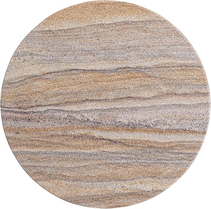 Sandstone Water Absorbent Hand Crafted Round Coasters for Drinks - 4 Inches Wide Thirsty Stone Bar/Drink Coasters- Made from Rainbow Sandstone (Set of 6 Without Holder)