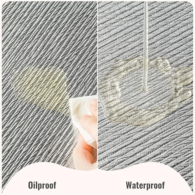 Jovono Faux Leather Placemats Set of 8, Waterproof Washable Table Mats, Easy-Clean Heat Resistant Kitchen Vinyl Place Mat for Dining Table, Wedding, Holidays, Indoor, 17.8"x11.8", Silver