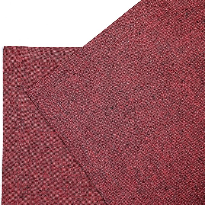 Solino Home Linen Placemats Set of 4 - Red Garnet Placemats 14 x 19 Inch - 100% Pure Linen Table Mats for Valentines, Winter - Athena