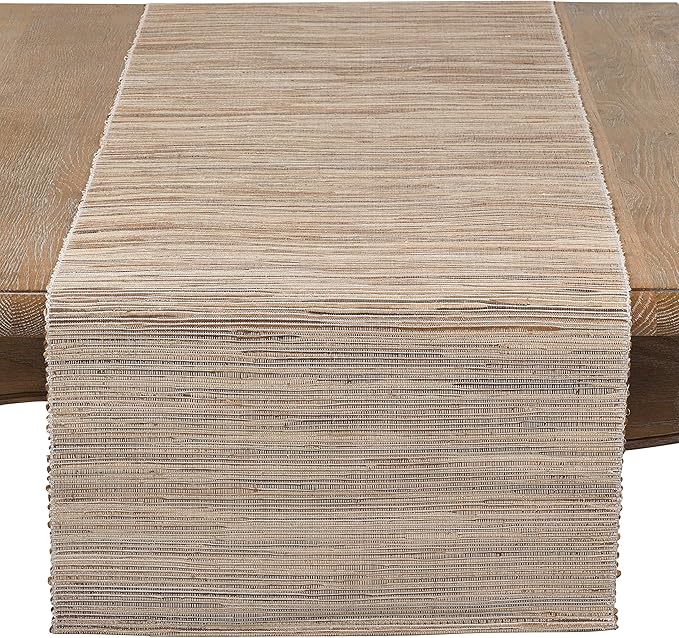 Saro Lifestyle Melaya Collection Shimmering Woven Nubby Table Runner by SaroLifestyle